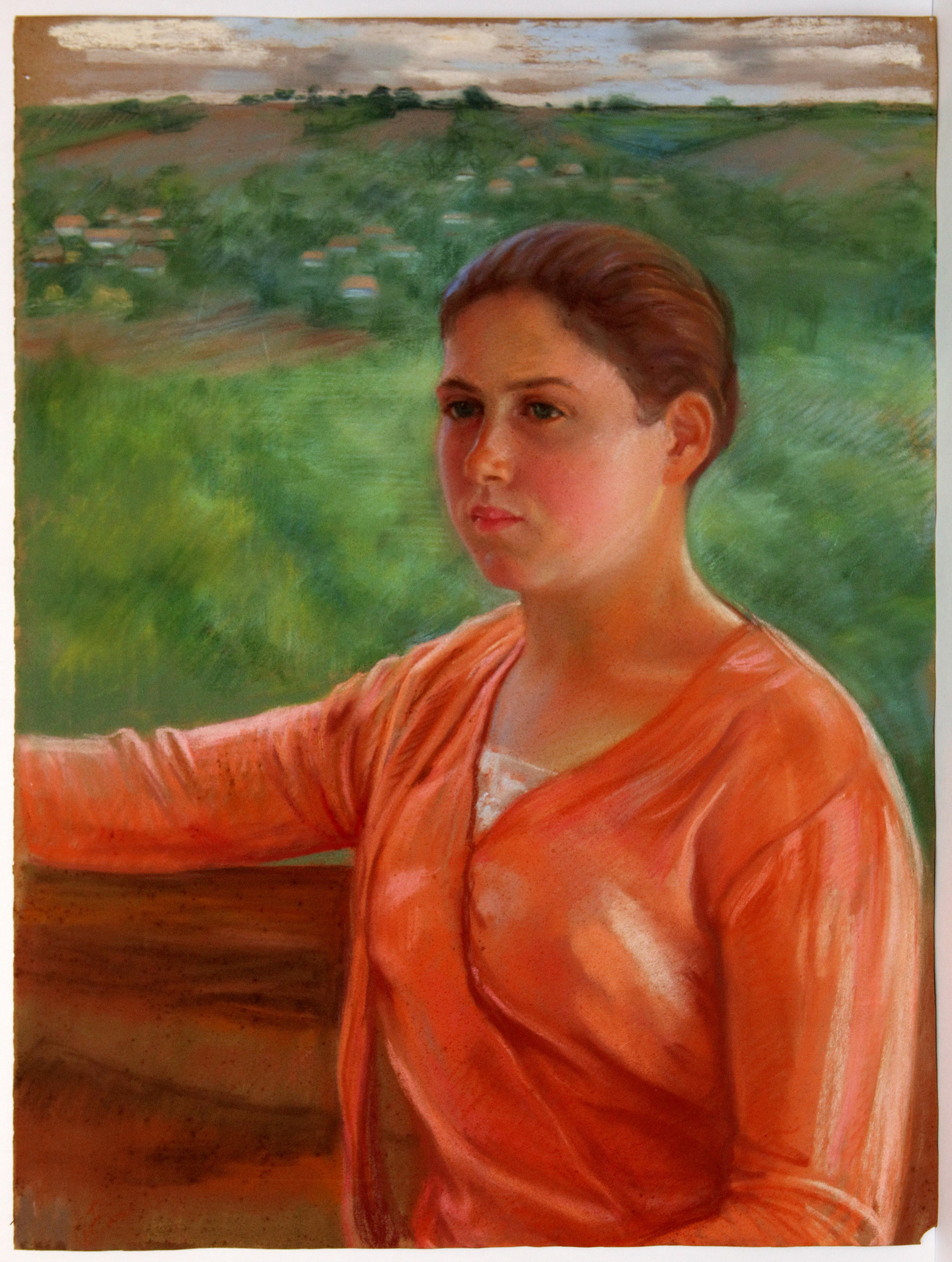 Grigorii Fiurer (1886-1962). Portretul Anastasiei Dicescu, 1929, hârtie, pastel, 68,7 X 51,3